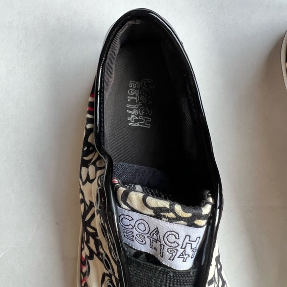 Coach Black and Red Floral Slip-On Sneakers - Picture 3 of 3